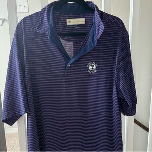 Donald Ross Navy Striped Men's Polo Shirt Pebble Beach golf course